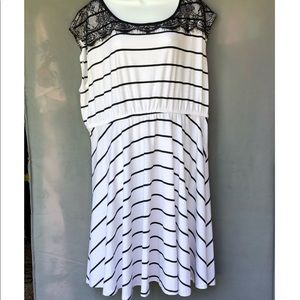 Black and White Striped Torrid Skater Dress 🤩